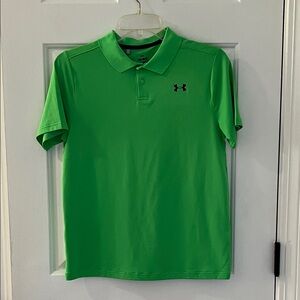 Under Armour Bright Green Boys Performance Polo Worn Once Like New Condition